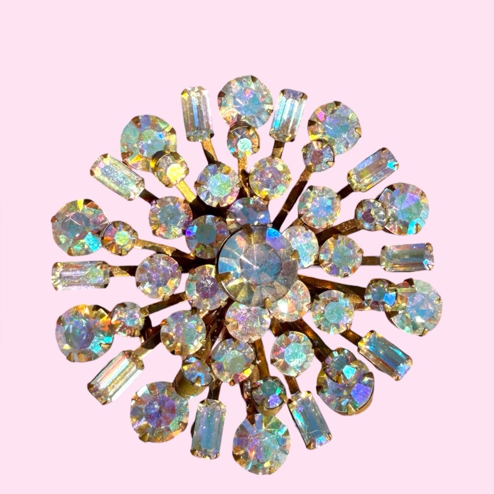 Iridescent Vintage Gold Brooch